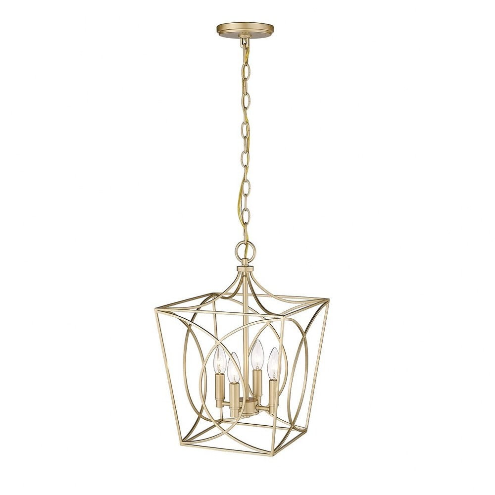 Modern Gold 4-Light Geometric Pendant Light
