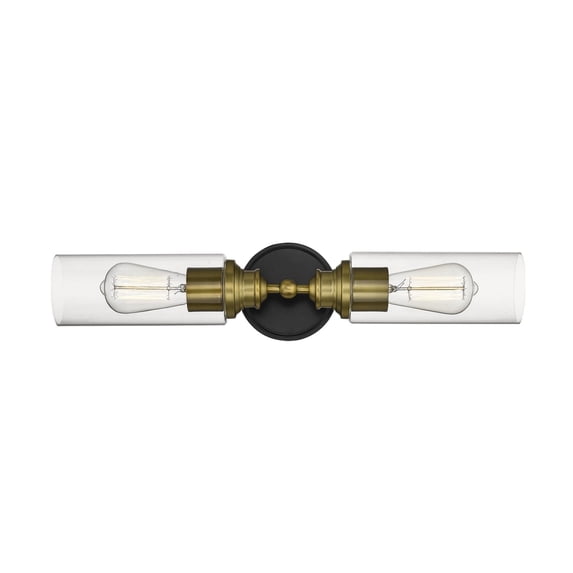 2412-MB/HBZ Millennium Lighting 2 Light Bath Vanity-5.5 Inch Tall and 23.5 Inch Wide-Matte Black/Heirloom Bronze Finish