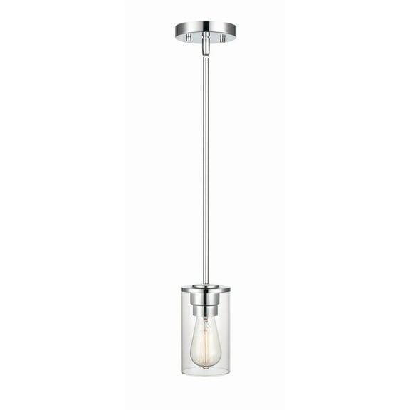 Millennium Lighting  Verlana 1 Light Pendant Fixture in Multiple Finishes with a Clear Glass Shade Chrome N/A Chrome