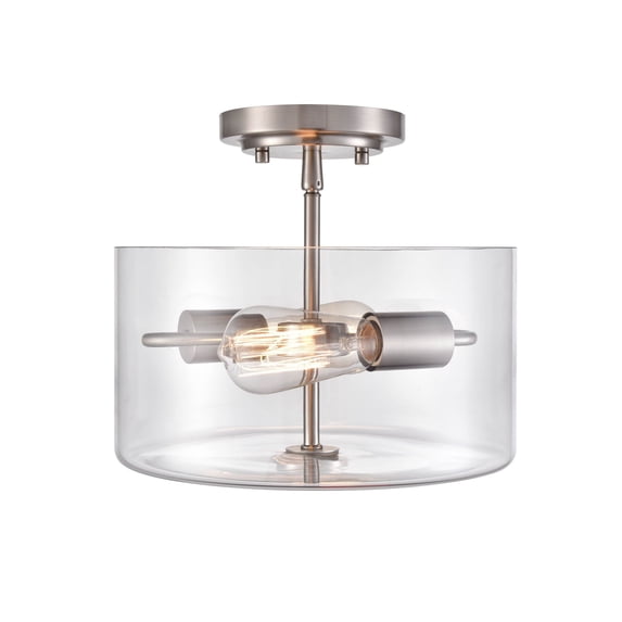 2710-BN-Millennium Lighting-Verlana - 2 Light Semi-Flush Mount-10 Inch Tall and 11 Inch Wide-Brushed Nickel Finish