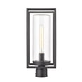 thumbnail image 1 of Millennium Lighting 4581-PBK Wheatland - 1 Light Outdoor Post Lantern-17.63 Inches Tall and 7.5 Inches Wide   Powder Coat Black Finish with Clear Seeded Glass, 1 of 5