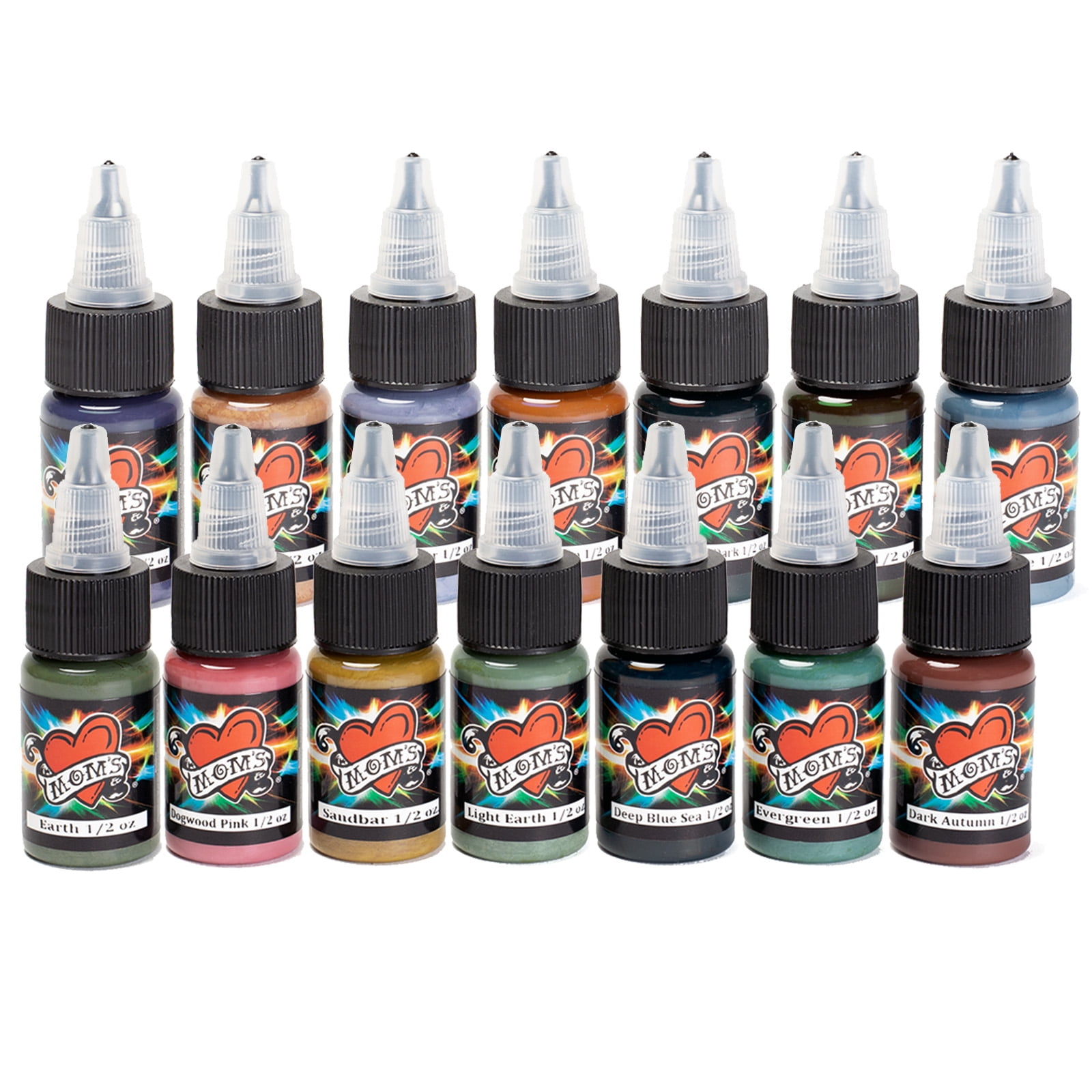 Millennium Mom's Earthtone Tattoo Ink 14 Multicolor Set - 1/2 oz