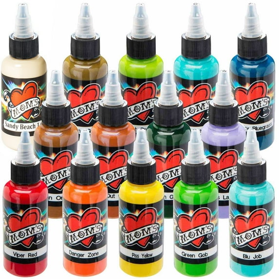 Millennium Mom's Exotic Tattoo Ink 14 Multicolor Set - 1/2 oz