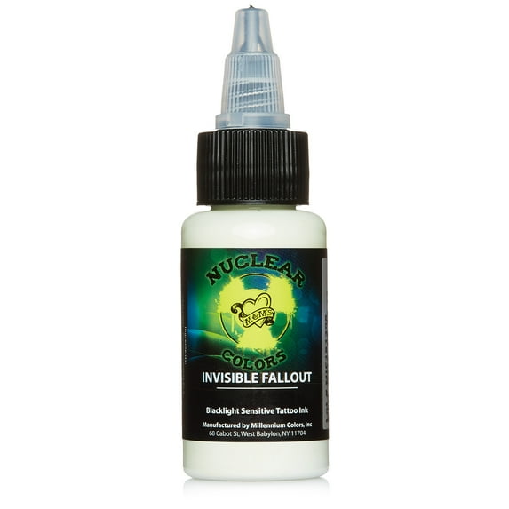 Millennium Mom's Nuclear UV Blacklight Colors Tattoo Ink - Invisible Fallout UV Blacklight Ink - 1/2 oz
