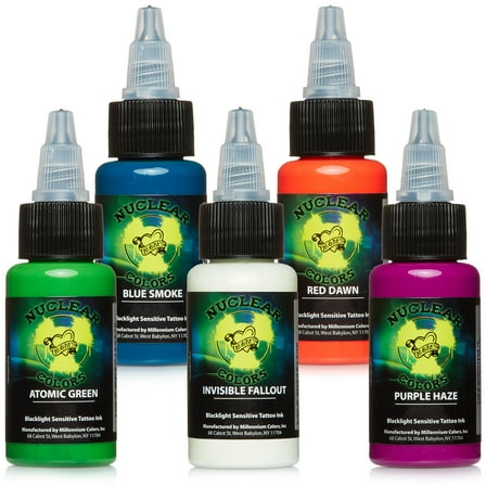 Millennium Mom's Nuclear UV Blacklight Tattoo Ink - 5 Color Set - 1 oz