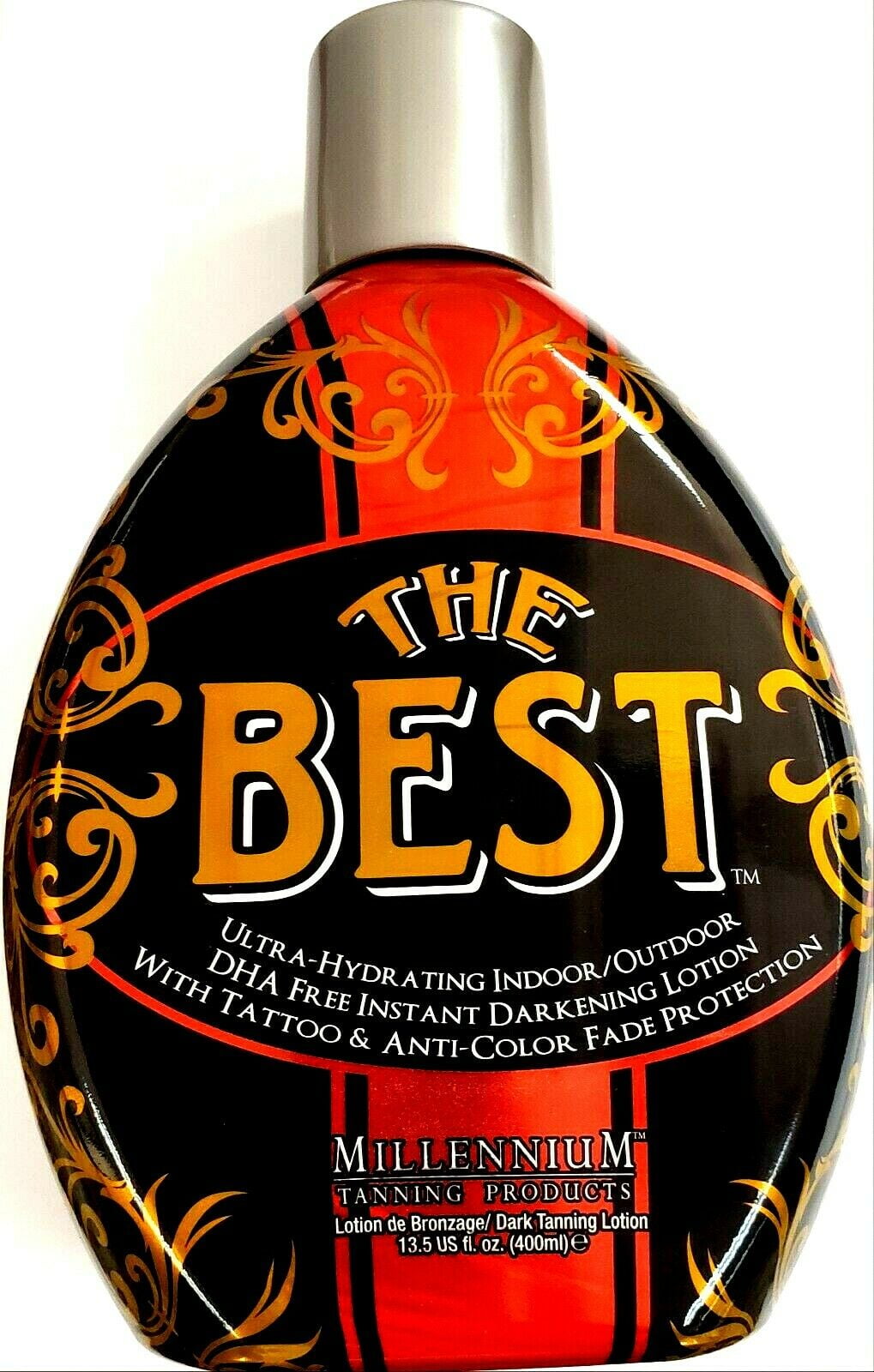 Millennium Tanning The Best Tanning Bed Lotion Bronzer w/ Tattoo Protection  13.5oz, image size:1019x1600