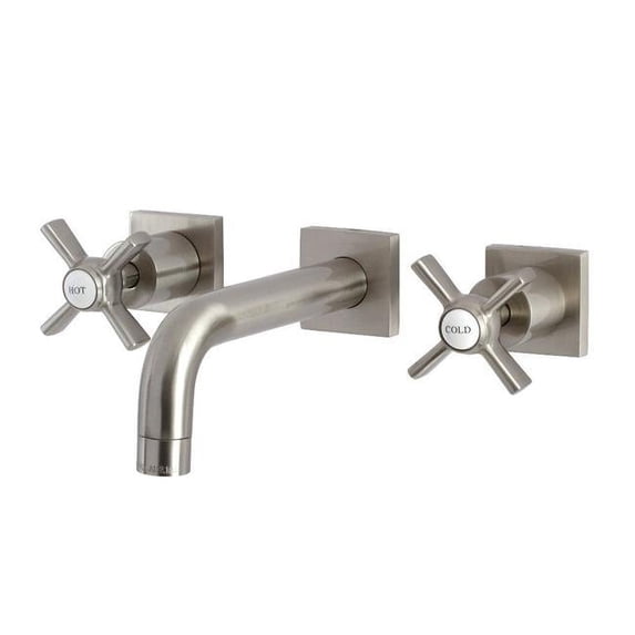 Millennium Two-Handle Wall Mount Bathroom Faucet, Brushed Nickel