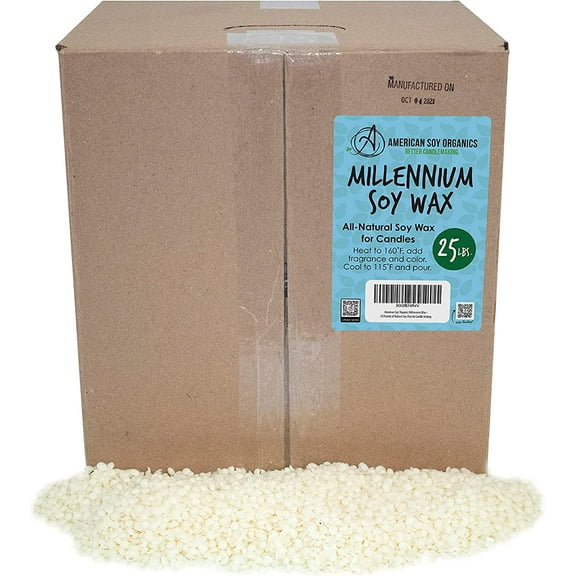 Millennium Wax - 25 lb Bag of Natural Soy Wax for Candle Making