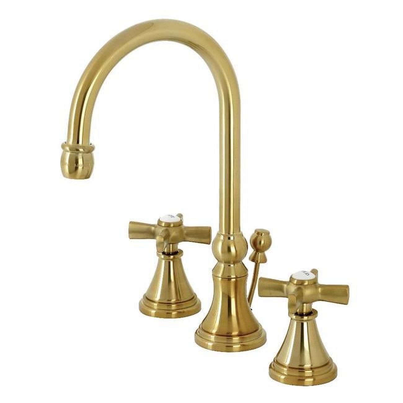 Elegant Millennium Brushed Brass Widespread Bathroom Faucet