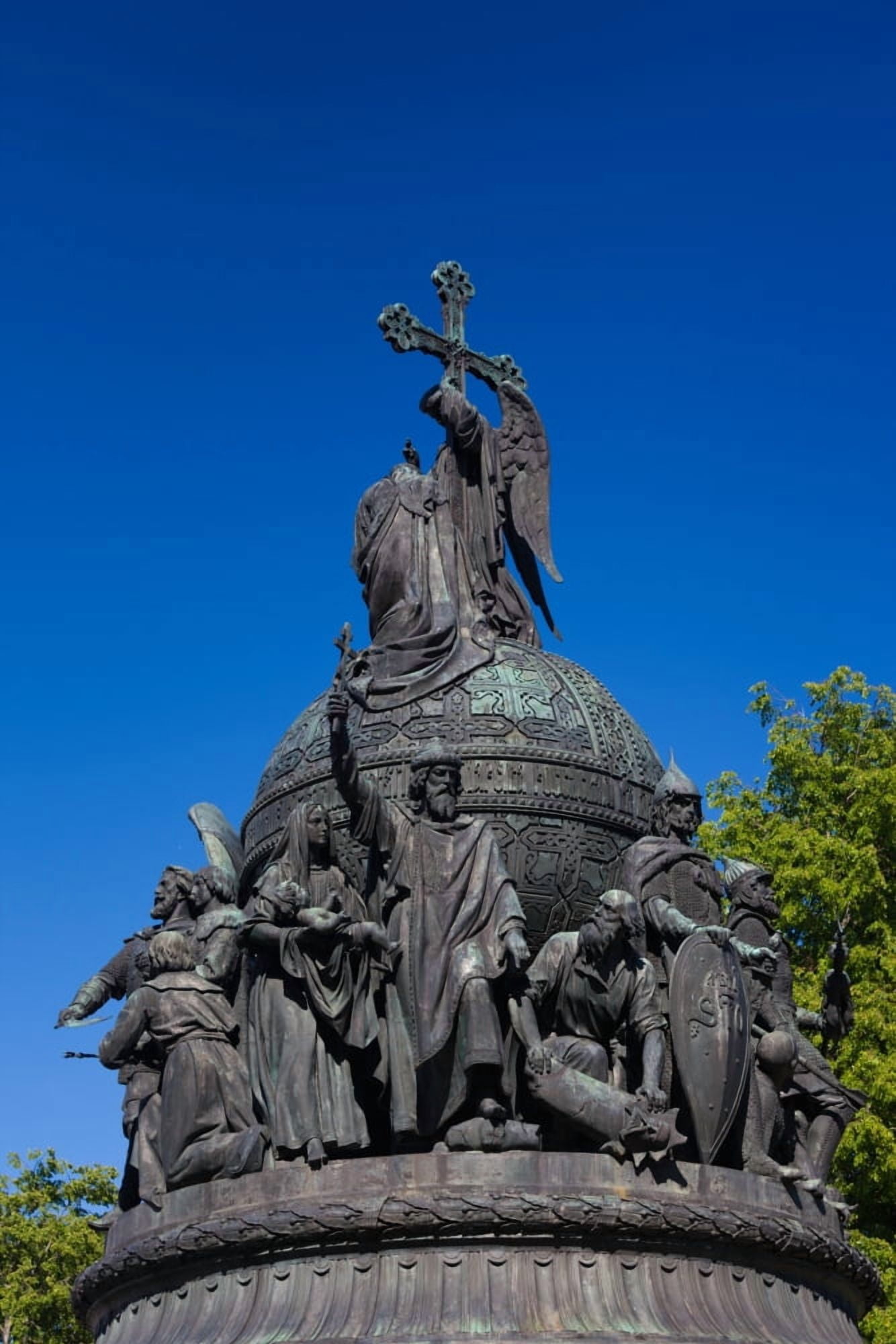 Millennium of Russia monument in Novgorod Kremlin Veliky Novgorod Novgorod Oblast Russia Canvas Art - Panoramic Images (36 x 12)