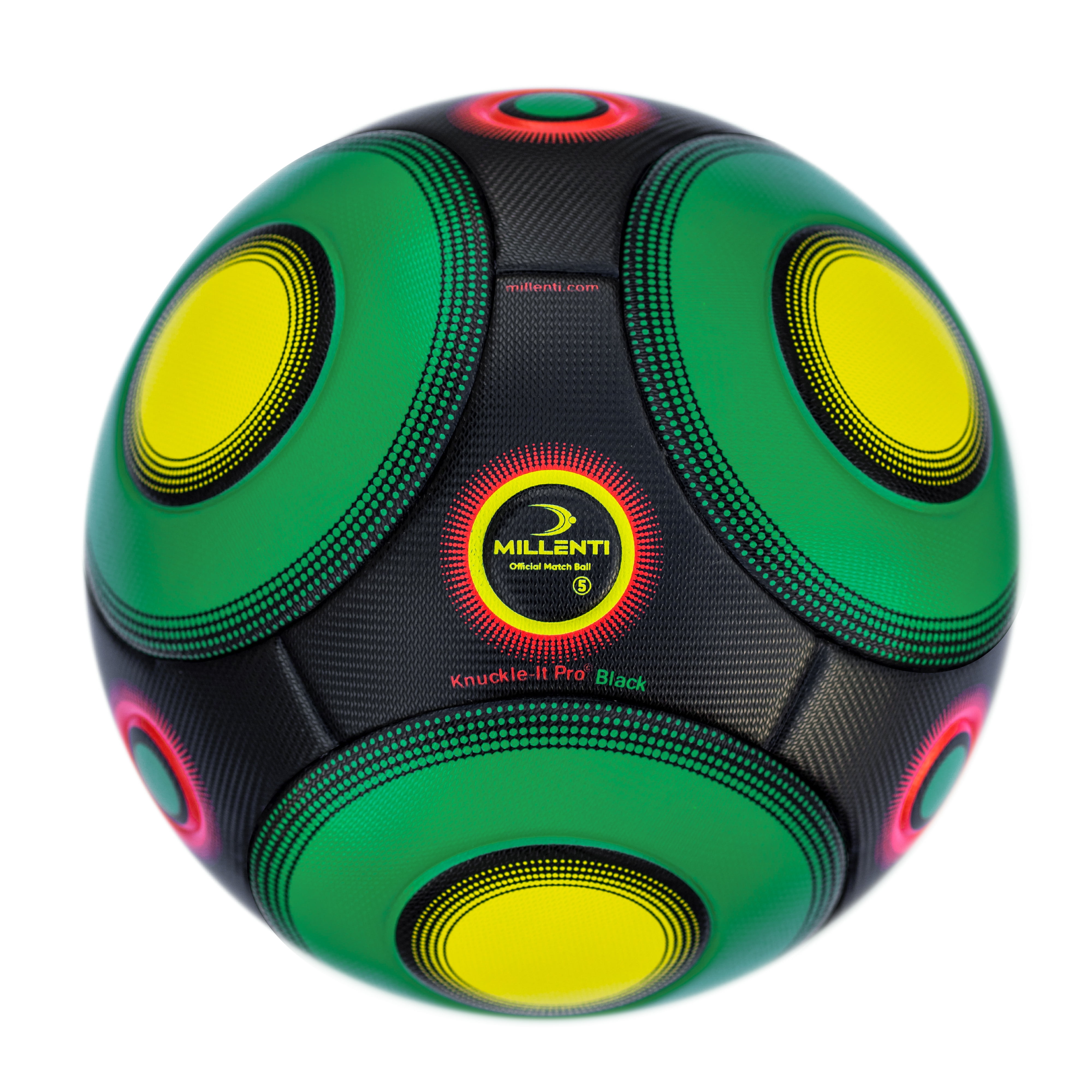 Millenti Knuckle-It Pro Black Soccer Ball - Match Ball with