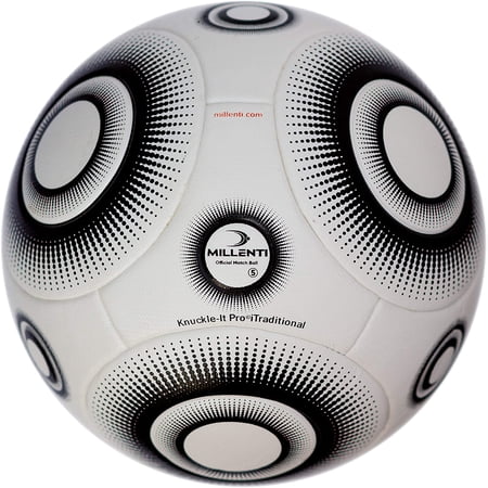 Millenti Knuckle-It Pro Traditional Soccer Ball - Official Match Ball with Exclusive VPM (Valve Position Marker) Technology, SB0105IT