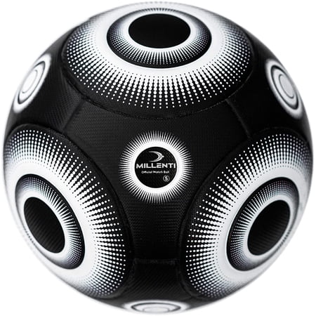 Millenti Knuckle-It Pro Traditional Soccer Ball - Official Match Ball with Exclusive VPM (Valve Position Marker) Technology, SB0105TD