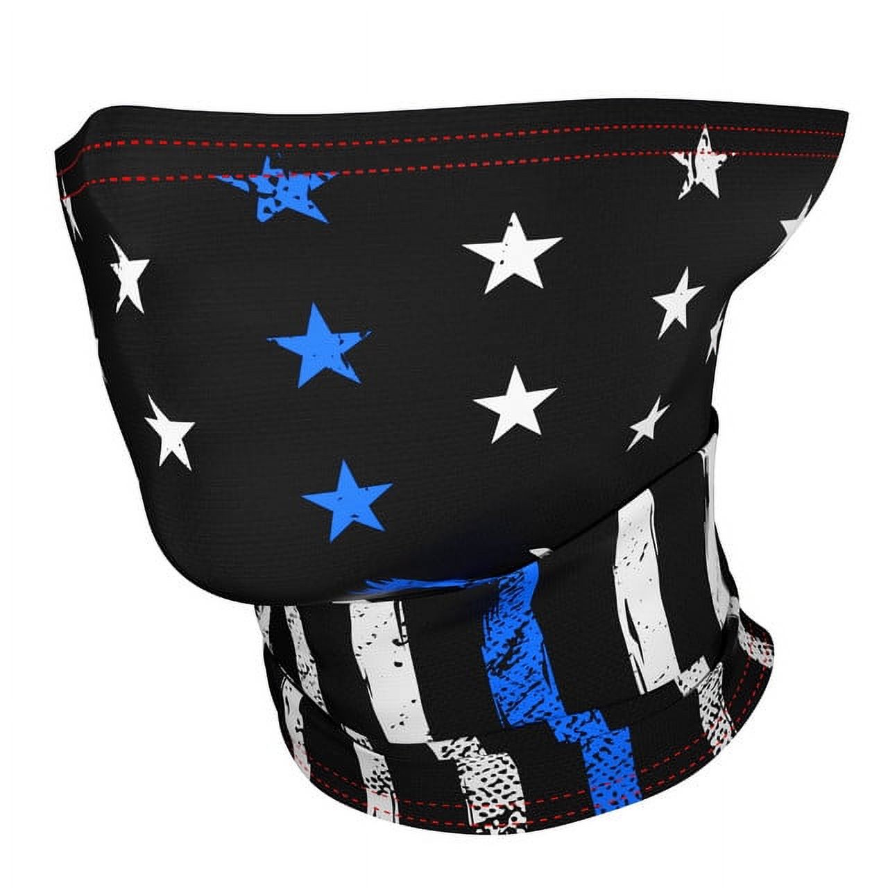 Millenti Neck Gaiter Tactical Breathable for Sun Protection Summer, Snowboard Neck Gaiter (USA Flag) Black-Blue-White, G06UWRBL - image 1 of 5