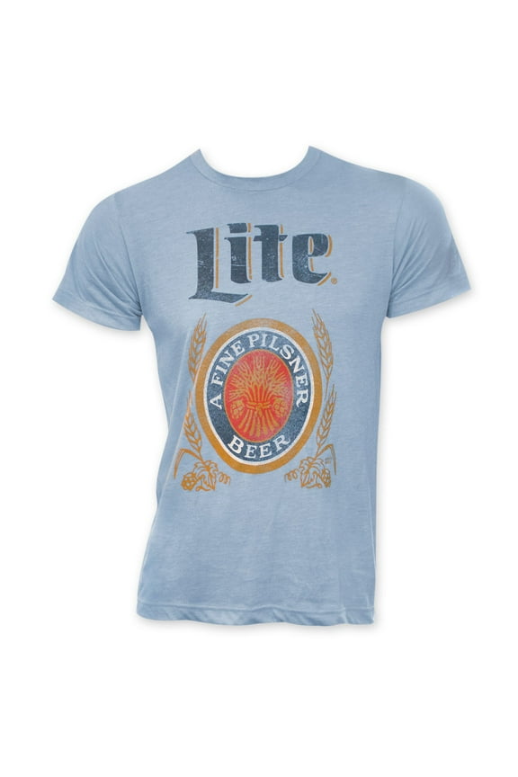 Miller 24903-Medium Miller Lite Classic Logo Mens Light Blue T-Shirt - Medium