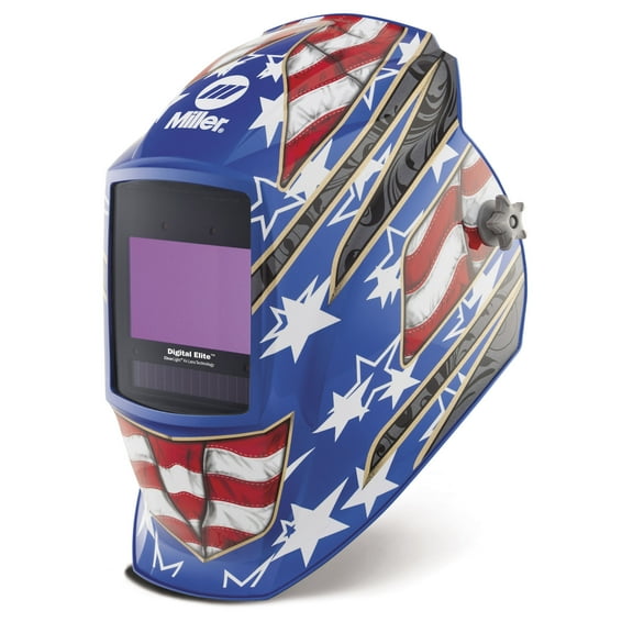 Miller 296770 Digital Elite Auto Darkening Welding Helmet with ClearLight 4x Lens, Stars and Stripes