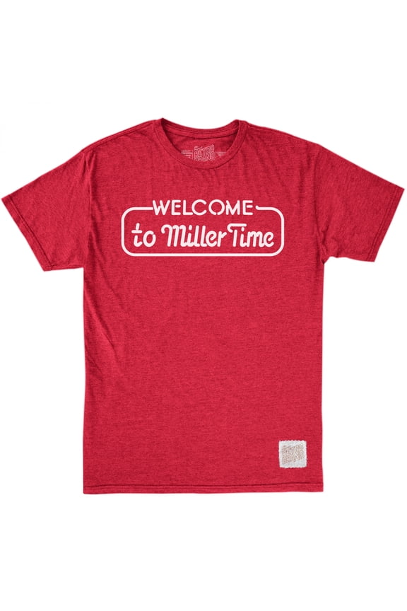 Miller 861334-2xlarge High Life Mens Retro Brand Welcome to Time T-Shirt, Red - 2XL