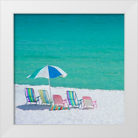 Miller, Anna 12x12 White Modern Wood Framed Museum Art Print Titled - Beach Party