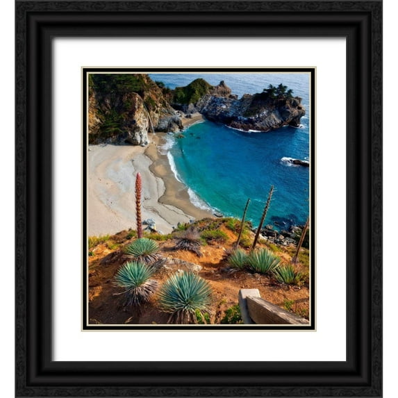 Miller, Anna 20x22 Black Ornate Wood Framed with Double Matting Museum Art Print Titled - McWay Falls-Julia Pfeiffer Burns State Park-Big Sur-California-USA