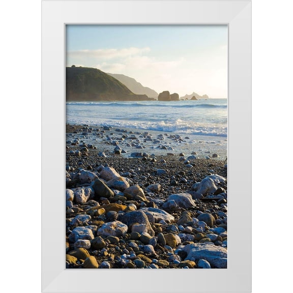 Miller, Anna 23x32 White Modern Wood Framed Museum Art Print Titled - Rockaway Beach-Pacifica-California-USA