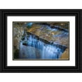 thumbnail image 1 of Miller, Anna 24x17 Black Ornate Wood Framed with Double Matting Museum Art Print Titled - Rocky Ledges with Waterfall in Clifty Creek Park-Indiana, 1 of 4