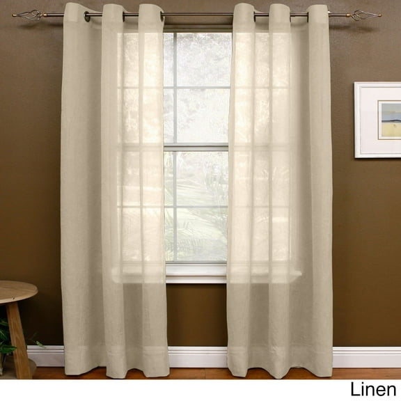 Miller Curtains 95-inch Preston Grommet Sheer Panel - 48 x 95 - 48 x 95 Linen