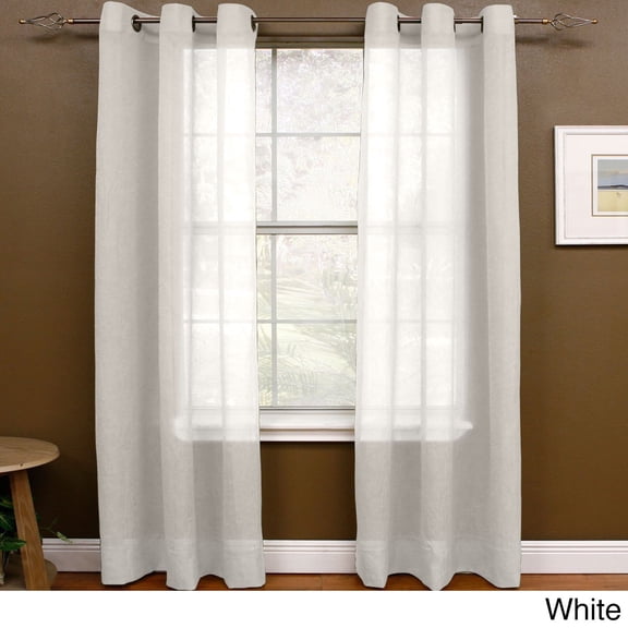 Miller Curtains 95-inch Preston Grommet Sheer Panel - 48 x 95 - 48 x 95 White