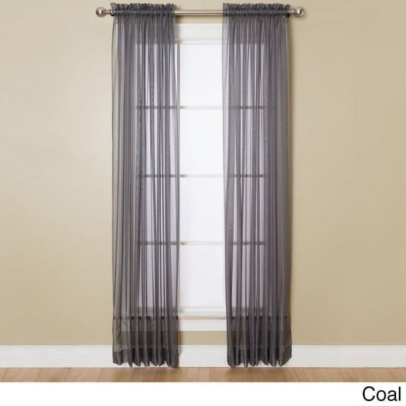 Miller Curtains Angelica 108-inch Rod Pocket Sheer Panel Coal