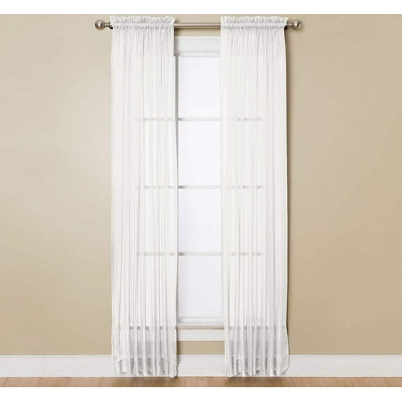 Miller Curtains Angelica 108-inch Rod Pocket Sheer Panel White