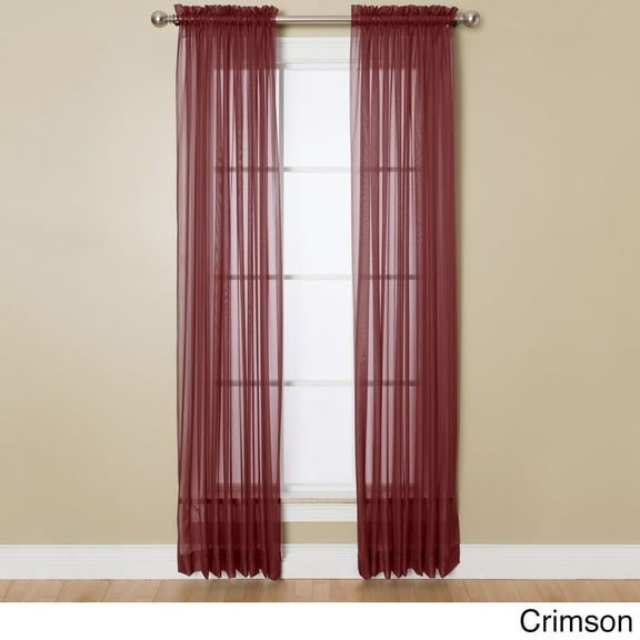 Miller Curtains Angelica 84-inch Sheer Curtain Panel with Rod Pocket Crimson