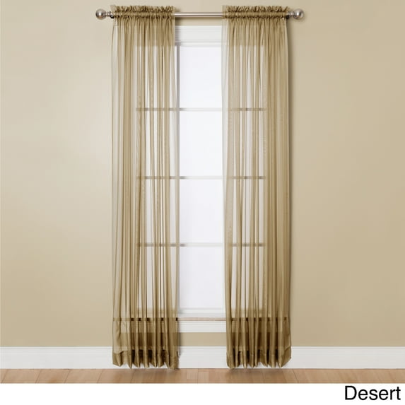 Miller Curtains Angelica Sheer 95-inch Rod Pocket Curtain Panel Desert