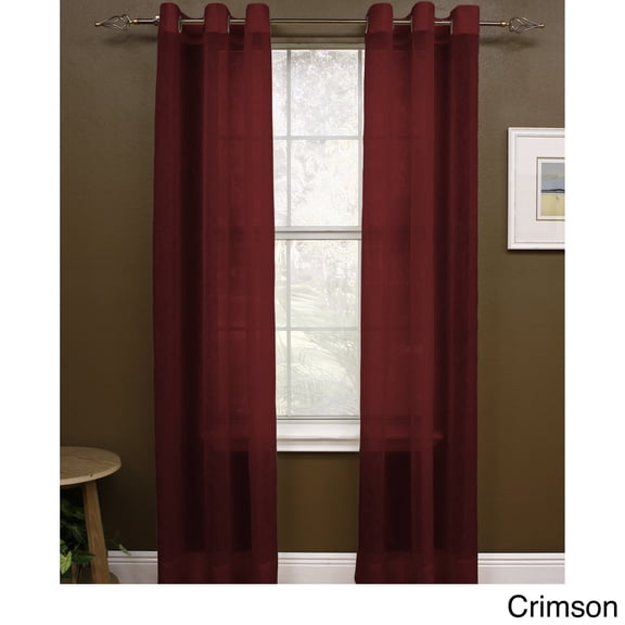 Miller Curtains  Preston 108-inch Sheer Grommet Panel - 48 x 108 - 48 x 108 Crimson