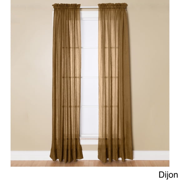 Miller Curtains Preston 84-Inch Rod Pocket Sheer Curtain Panel Dijon