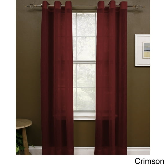 Miller Curtains Preston 84-inch Grommet-top Sheer Panel Crimson