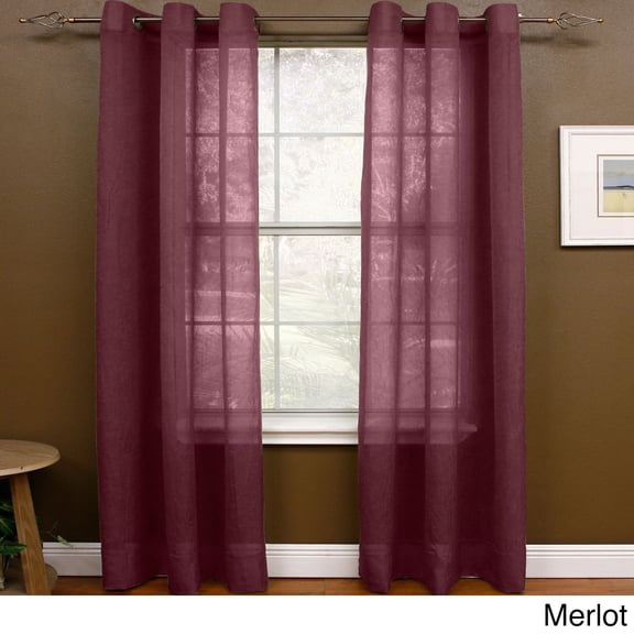 Miller Curtains Preston 84-inch Grommet-top Sheer Panel Merlot