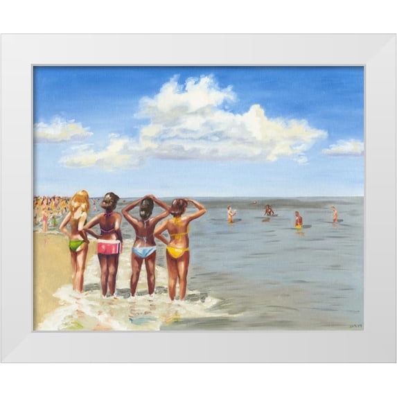 Miller, Dianne 14x12 White Modern Wood Framed Museum Art Print Titled - Beach Vacation II
