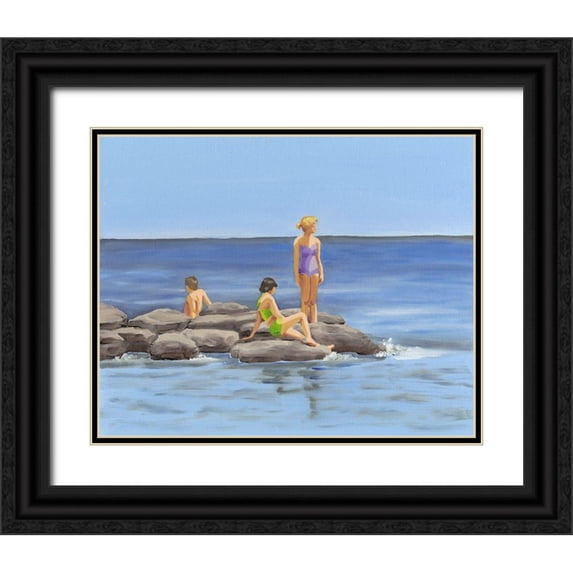 Miller, Dianne 18x15 Black Ornate Wood Framed with Double Matting Museum Art Print Titled - Beach Scene I