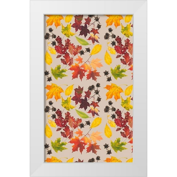 Miller, Dianne 21x32 White Modern Wood Framed Museum Art Print Titled - Autumn Leaves Collection E