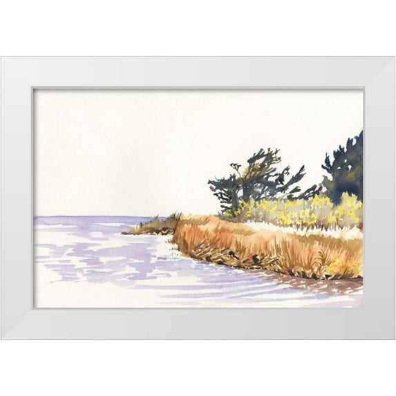 Miller, Dianne 24x17 White Modern Wood Framed Museum Art Print Titled - Solitary Coastline III