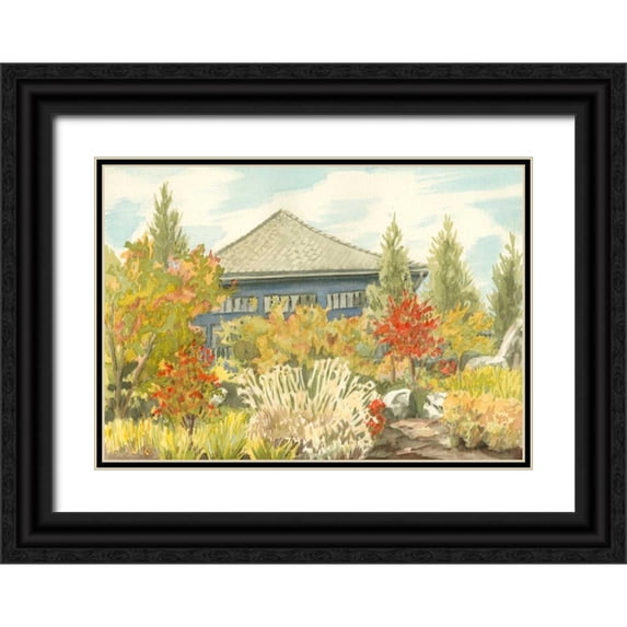 Miller, Dianne 24x18 Black Ornate Wood Framed with Double Matting Museum Art Print Titled - Aquarelle Garden VI