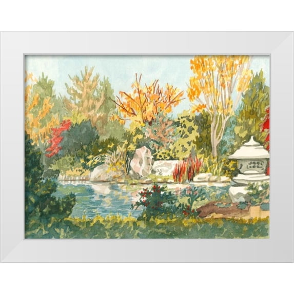 Miller, Dianne 24x19 White Modern Wood Framed Museum Art Print Titled - Plein Air Garden IV