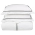 thumbnail image 1 of Miller Embroidered Duvet Cover Set, Long-Staple Cotton, Full/Queen, White/Grey, 1 of 3
