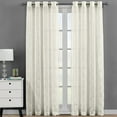 thumbnail image 1 of Miller Embroidered Grommet Top Sheer Window Curtain Pair (Set of 2 )- 54x96 - Beige, 1 of 4
