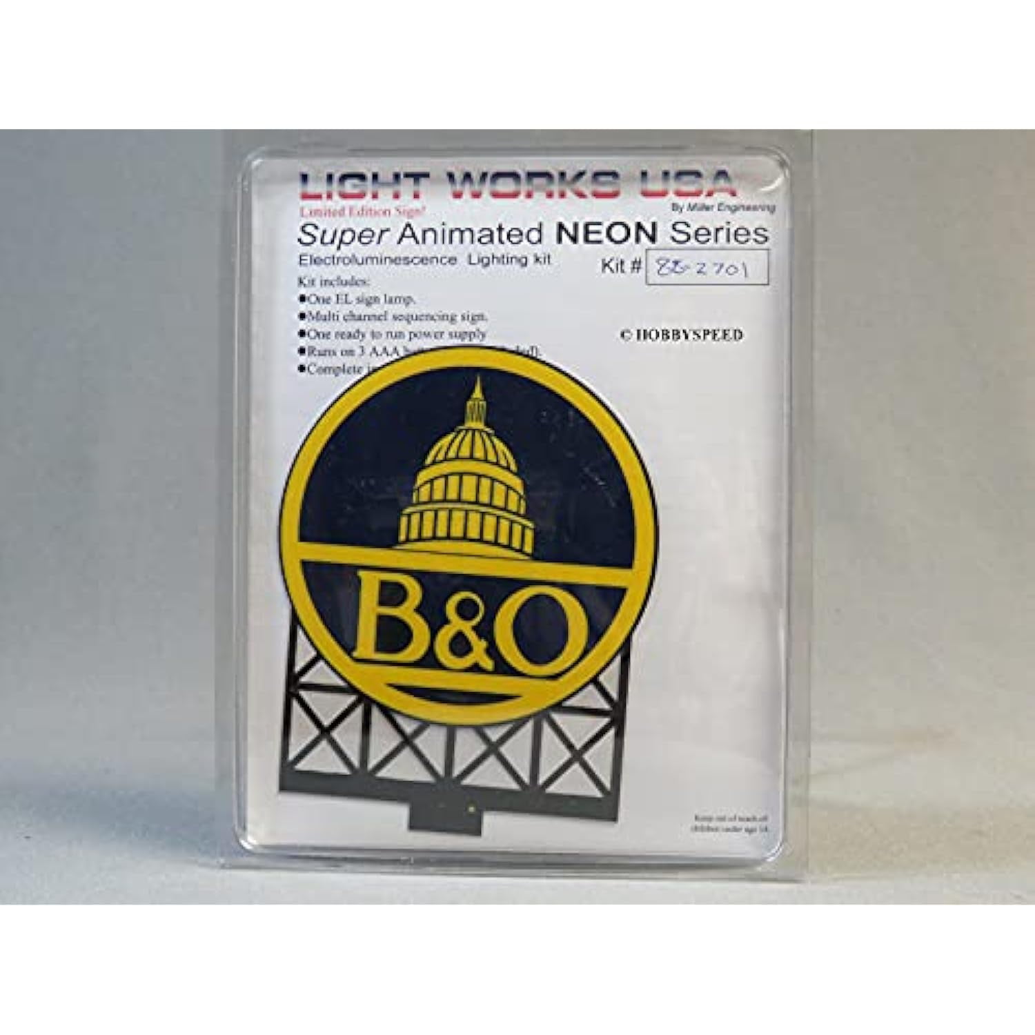 Miller Engineering B&O Illuminated Billboard Sign HO & O GAUGES