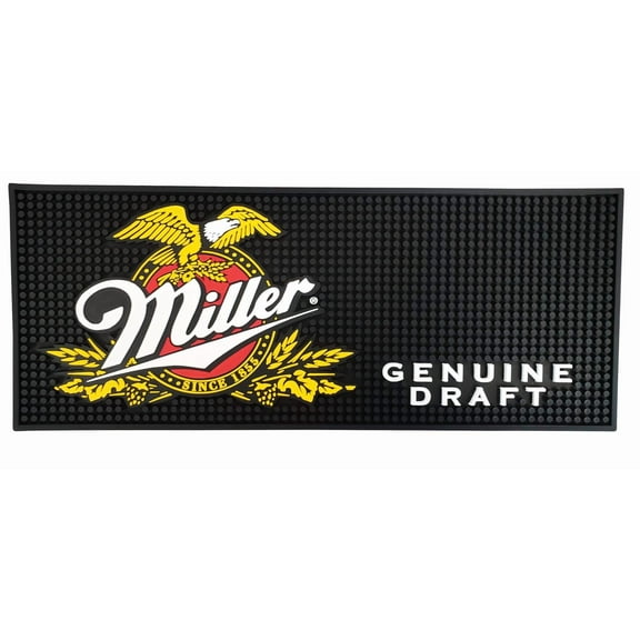Miller Genuine Draft Beer Rectangular Bar Mat Spill Mat Rail Drip Mat - 20.5" x 8.25"