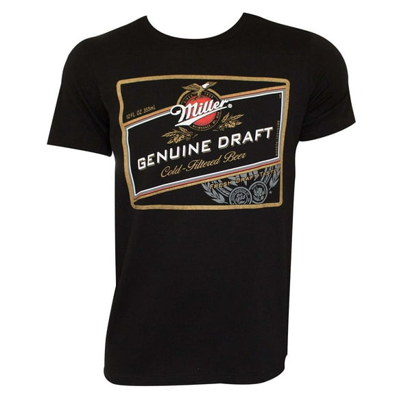 Miller Genuine Draft Men's Black Logo T-Shirt-Medium