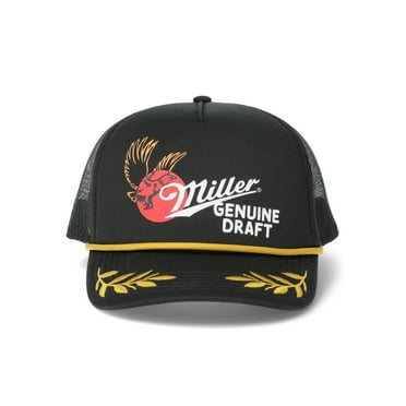 Miller Genuine Draft Leaves Men's Snapback Sport Hat, Black