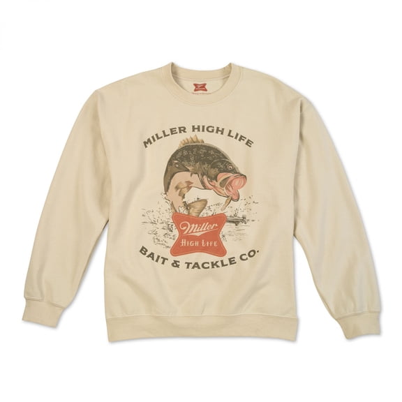 Miller High Life Bait and Tackle Co. Fleece Crewneck Long Sleeve Shirt-XLarge