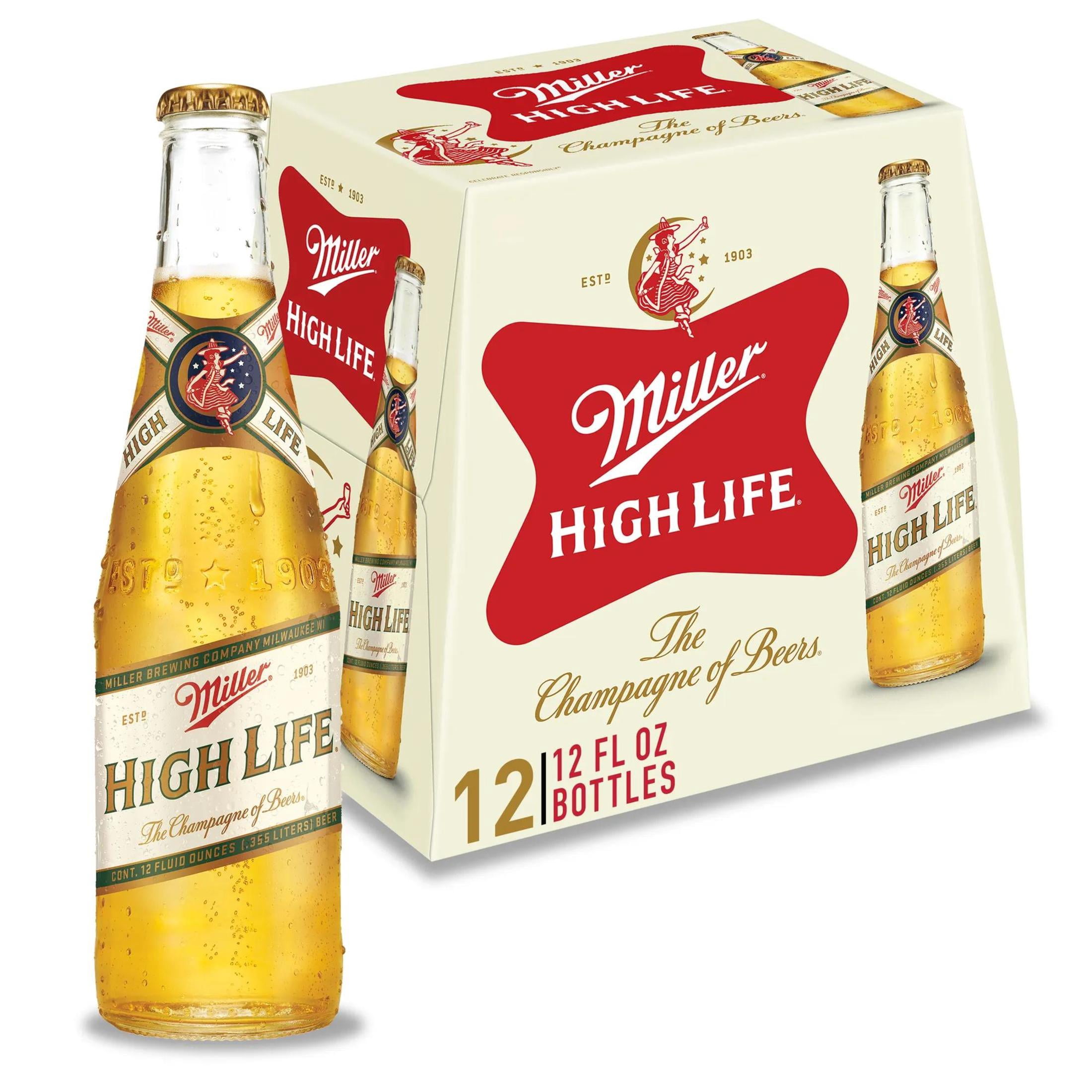 Miller High Life Beer, 12 Pack, 12 fl oz Glass Bottles, 4.6% ABV American Lager - Walmart.com Miller High Life Beer, 12 Pack, 12 fl oz Glass Bottles, 4.6% ABV American Lager - Walmart.com