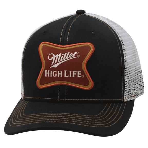 Miller High Life Beer Black/White Mesh Back Hat Cap